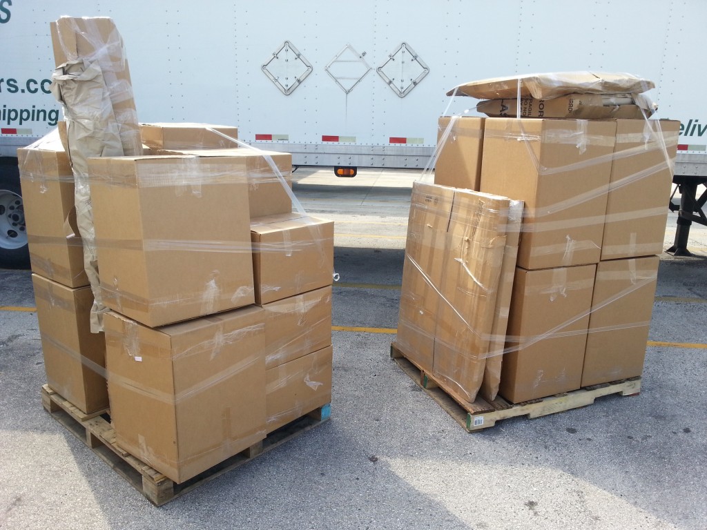 Packing, delivery and palletizing to shipping company to NY