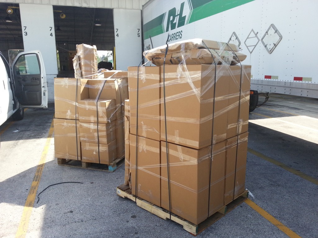 Packing, delivery and palletizing to shipping company to NY