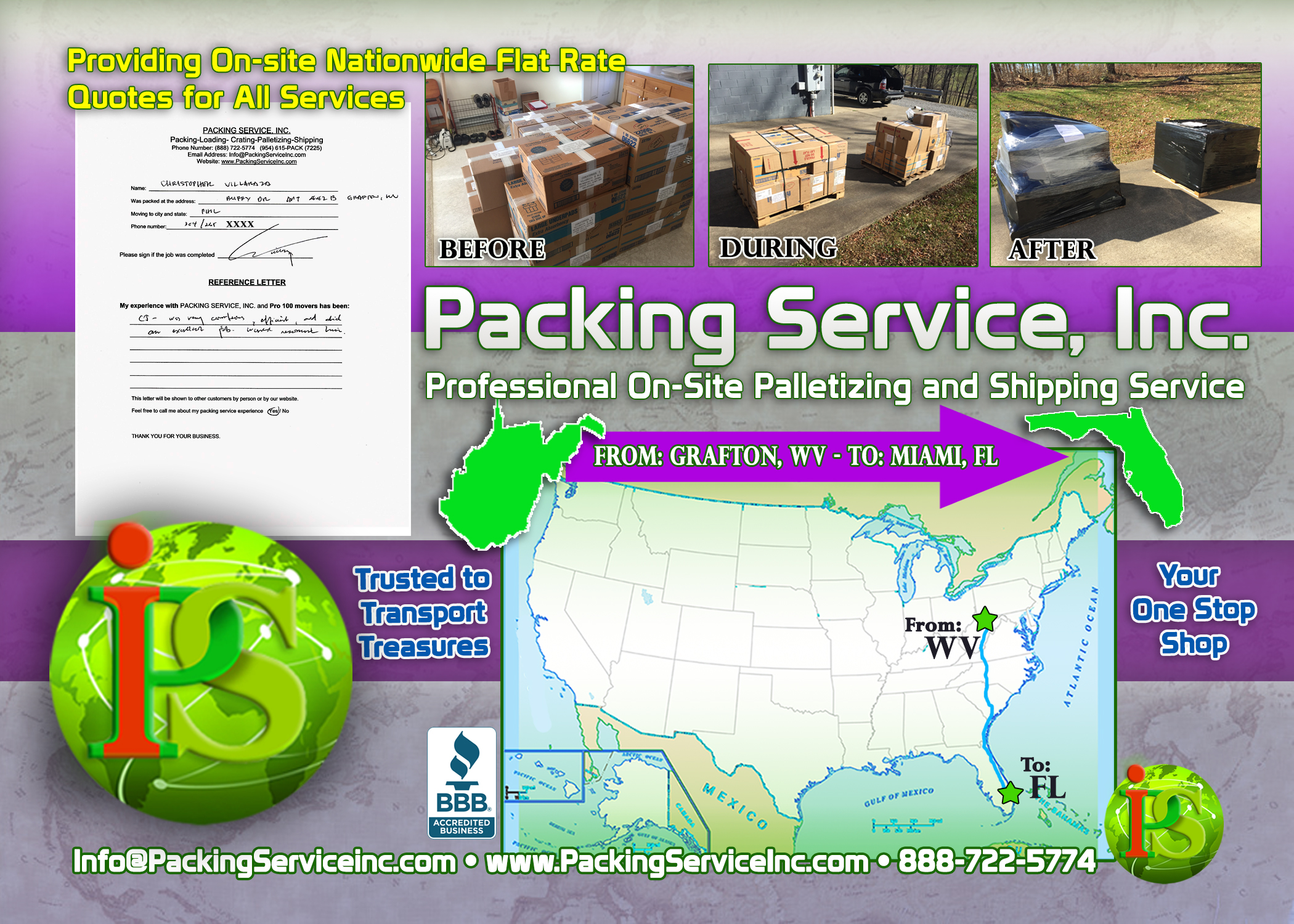 PSI can palletize any number of boxes for safe and fast shipping.