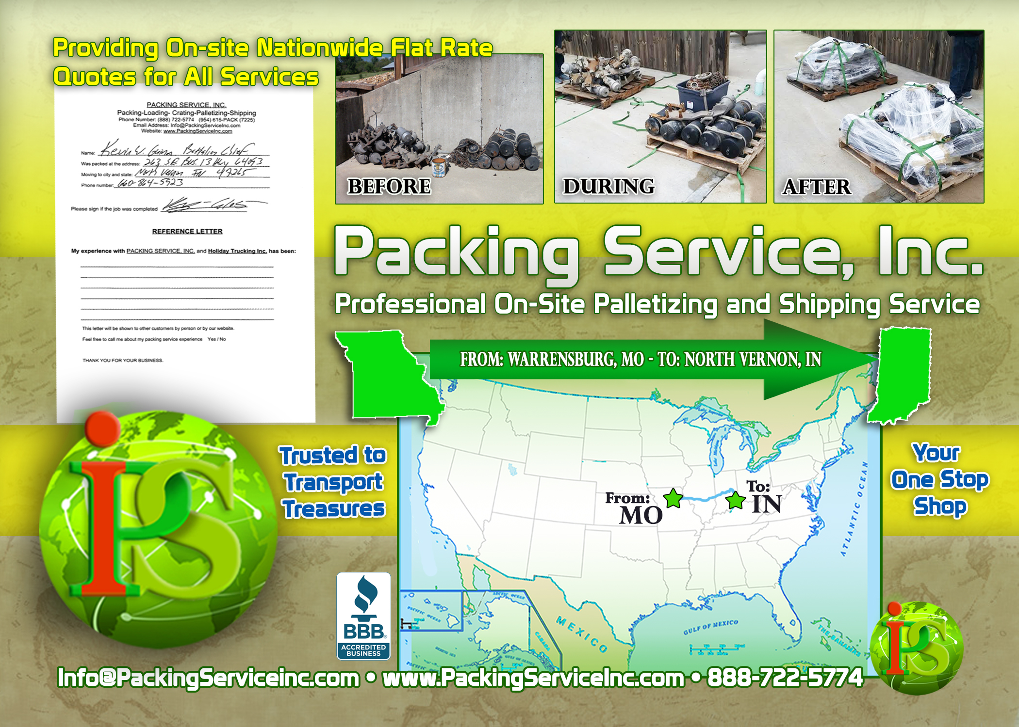 Palletizing Machinery parts and Shipping Services MO-IN by Packing Service, Inc. - 278