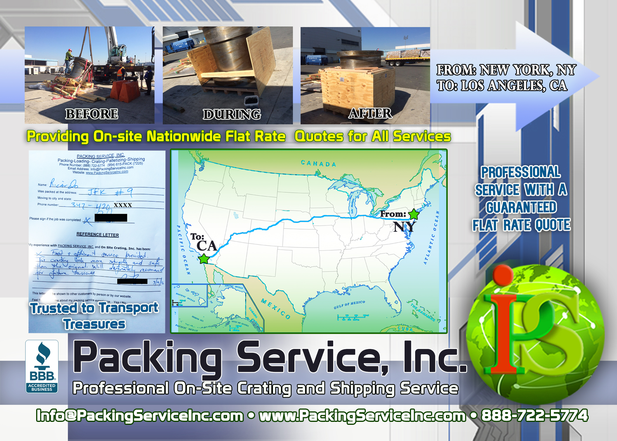 Crating and Shipping from JFK airport NY to Los Angeles, CA with Packing Service, Inc. 4