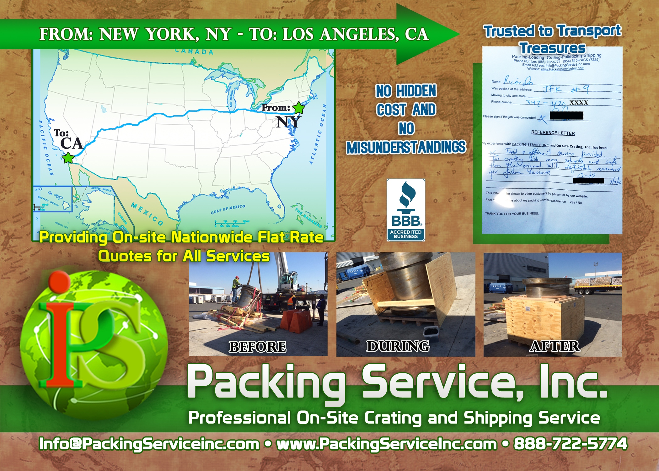 Crating and Shipping from JFK airport NY to Los Angeles, CA with Packing Service, Inc. 3