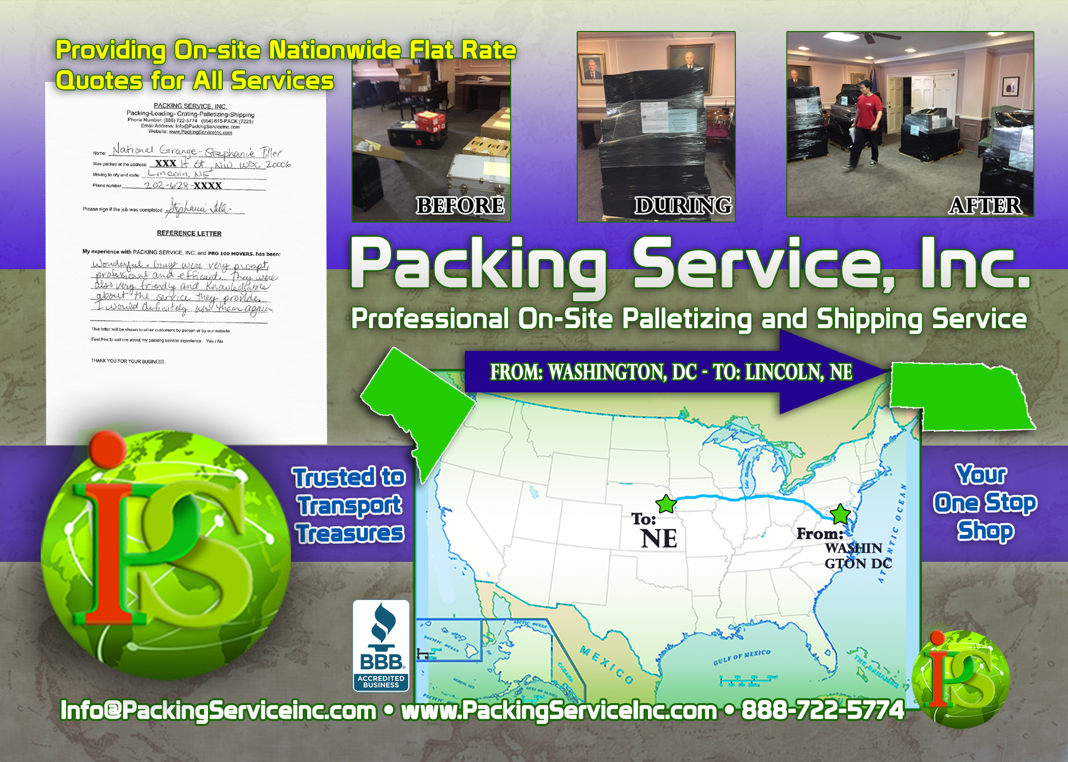 Palletizing Boxes and Shipping Services DC-NE with Packing Service, Inc. - 612