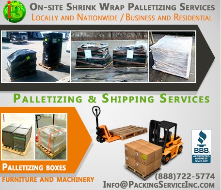 Shrink Wrapping Palletizing for Global Shipping by Packing Service, Inc. - 104