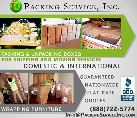 Packing Boxes new, antique or fragile, Wrapping all kinds of furniture Packing Service, Inc. - 101