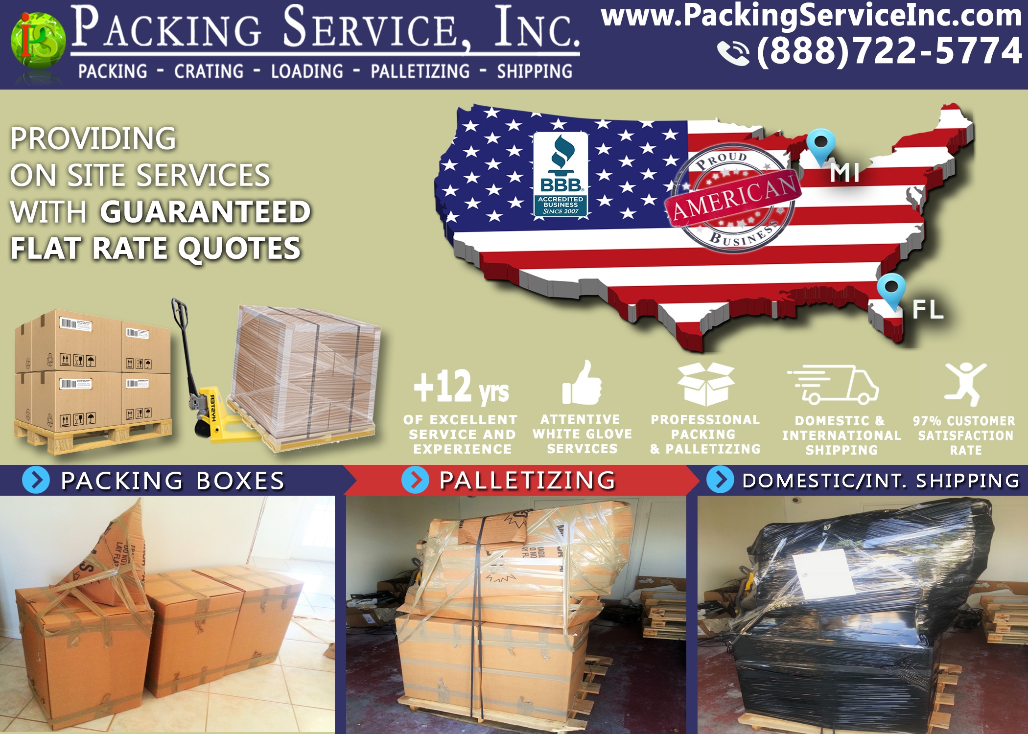 Packing Service, Inc. Ships Domestic and International