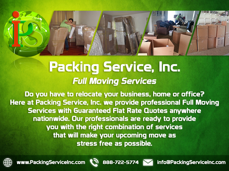 Packing Boxes, Moving Services, Furniture Wrapping by Packing Service Inc